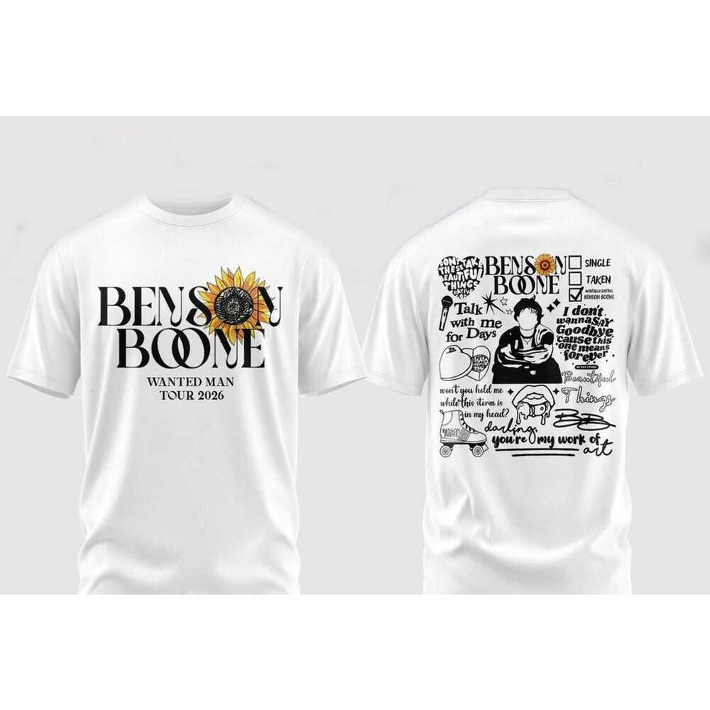 Benson Boone Wanted Man Tour 2026 T-Shirt 2 Sided